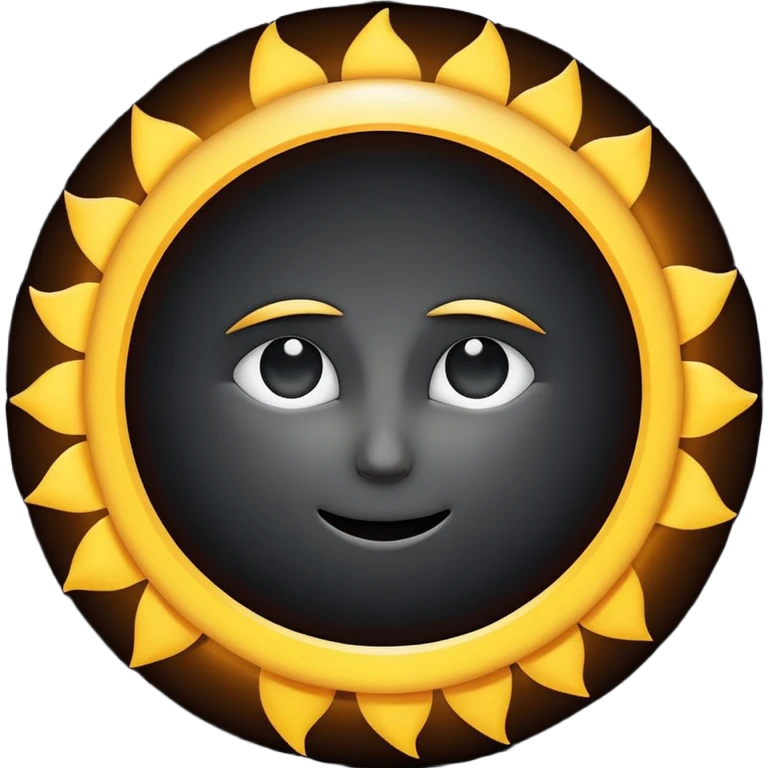 total solar eclipse with bright corona slightly dark background emoji
