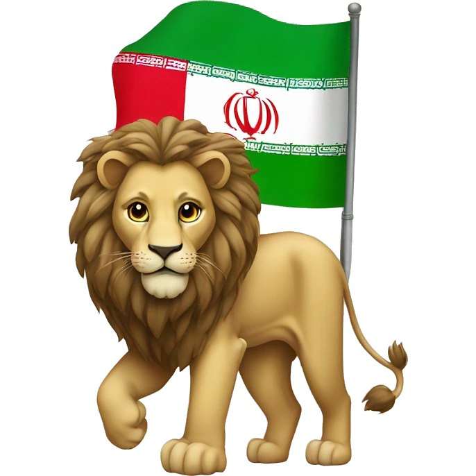 a lion with iran flag color emoji