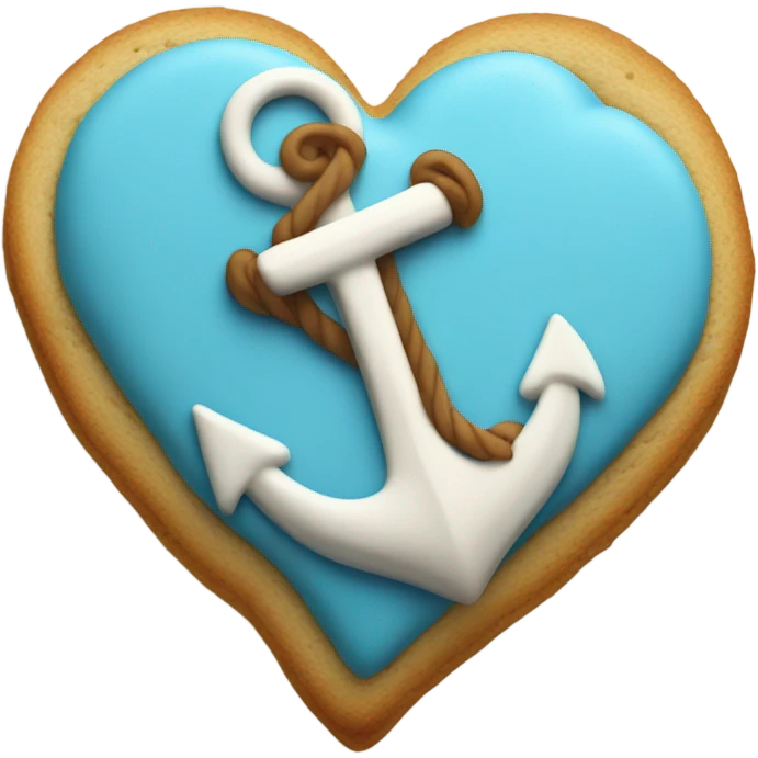 cookie heart with anchor emoji
