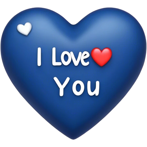 Dark Blue heart with the words I Love You Ry in the middle  emoji