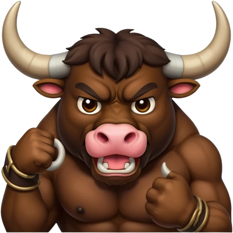 Bull hoof emoji making a like gesture angry bull emoji