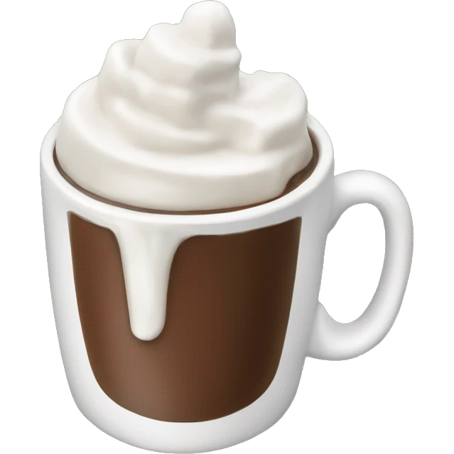 A winter white cup of hot chocolate emoji