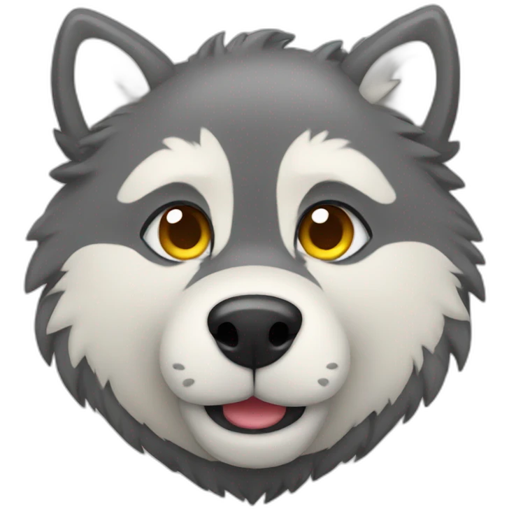 Cute little Chubby Wolf emoji