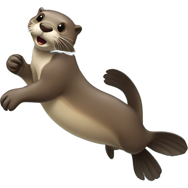 otter catching fish emoji