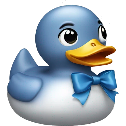 Rubber duck with a bow emoji