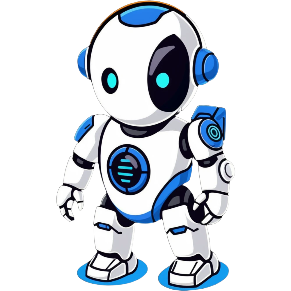 Sleek humanoid robot with chrome body and glowing blue circuitry lines emoji