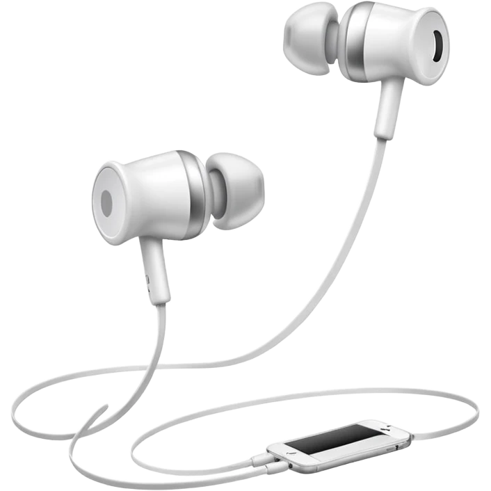 all white earphone 
 emoji