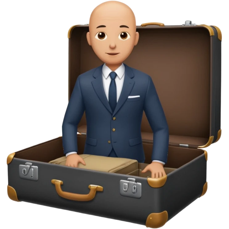 bald man in siutcase emoji emoji