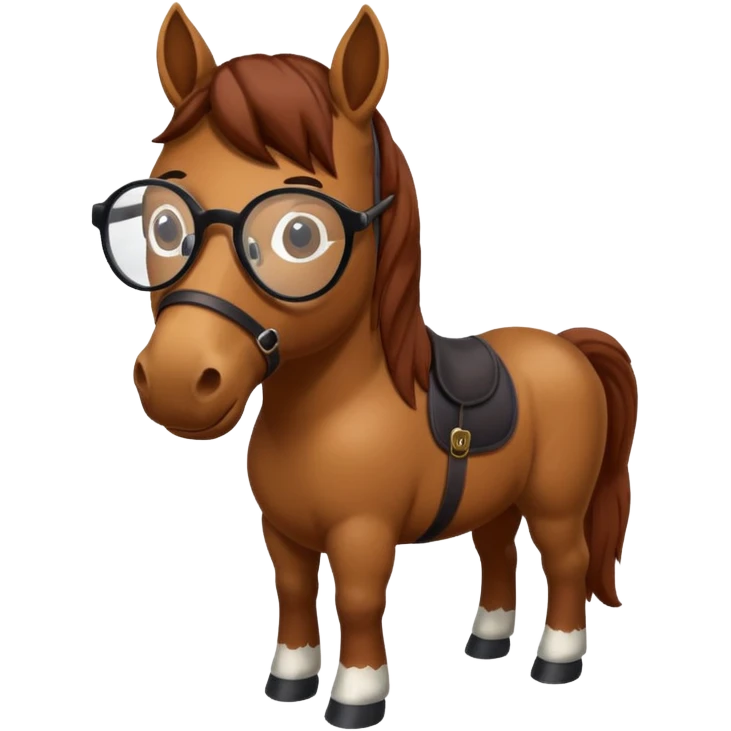 retro horses with glasses emoji