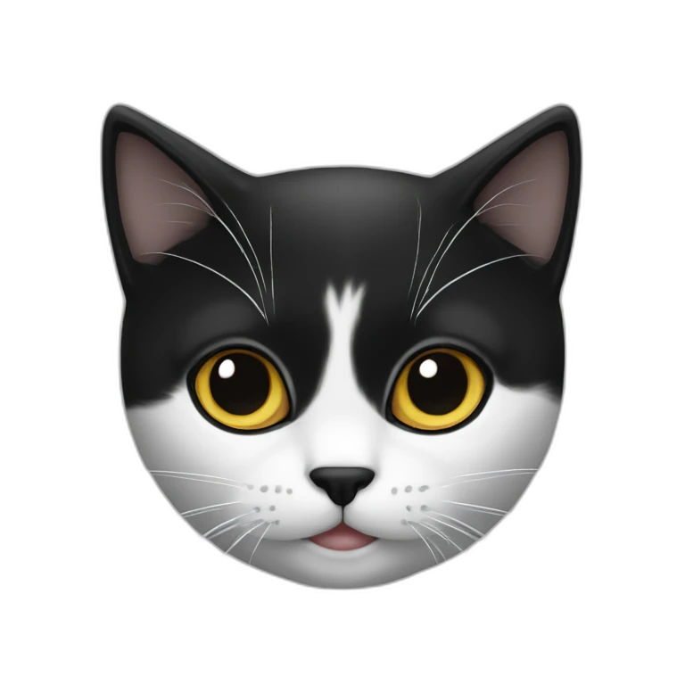 gato blanco con negro emoji