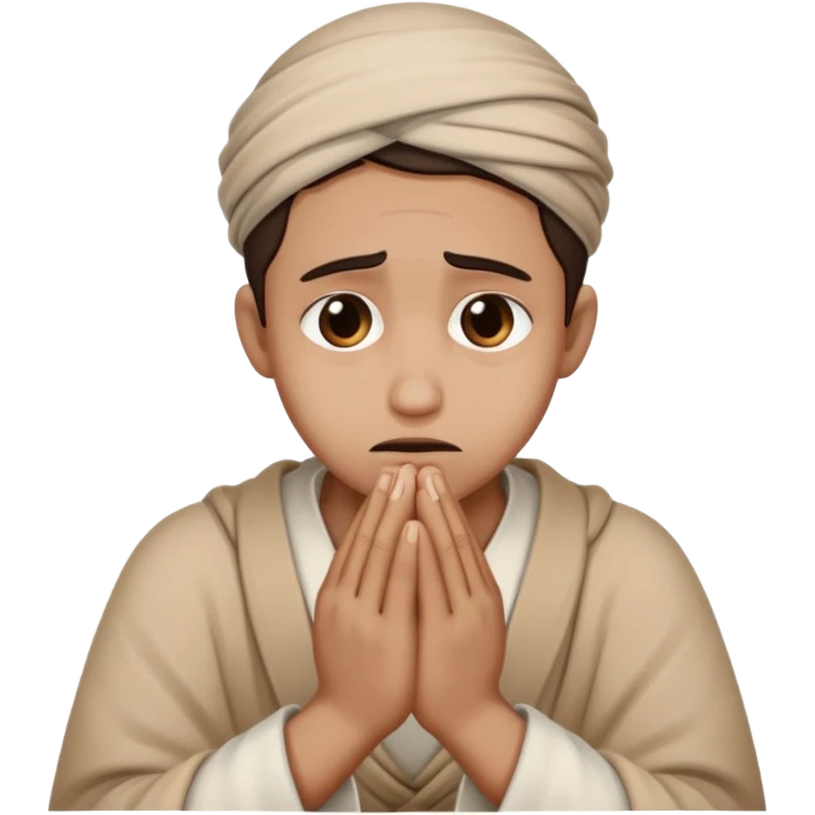 person begging for forgiveness with remorseful expression and pleading hands emoji