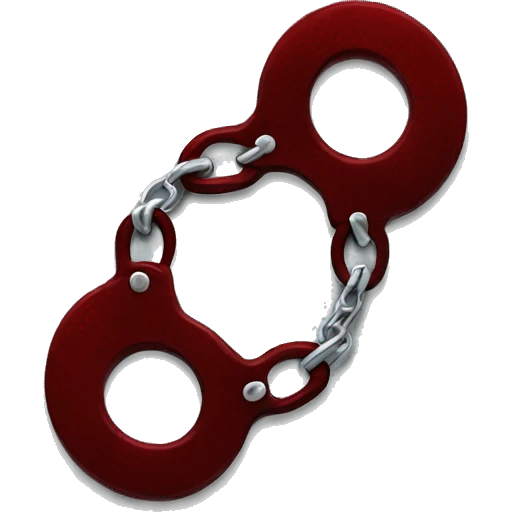 Dark red fuzzy handcuffs emoji