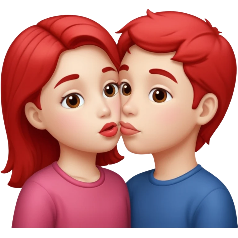 Des enfants qui se font un bisou sur la bouche emoji