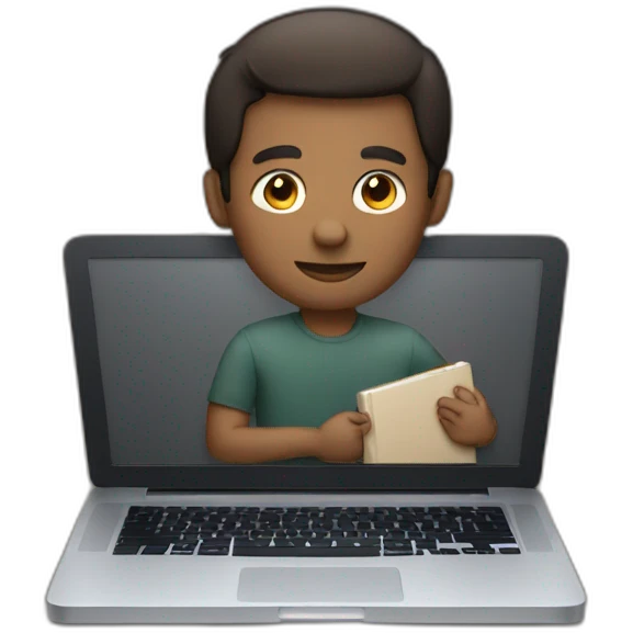 Man holding a macbook emoji