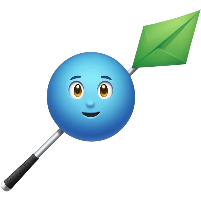 Una bola Azul claro🔵 con una flecha de verdadero ☑️ en el sentro de la bola azul  emoji