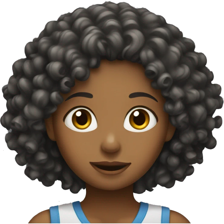 Curly girl working emoji