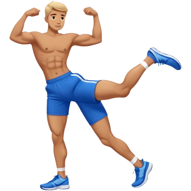 glute-bridges-exercise guy with blue shorts  emoji