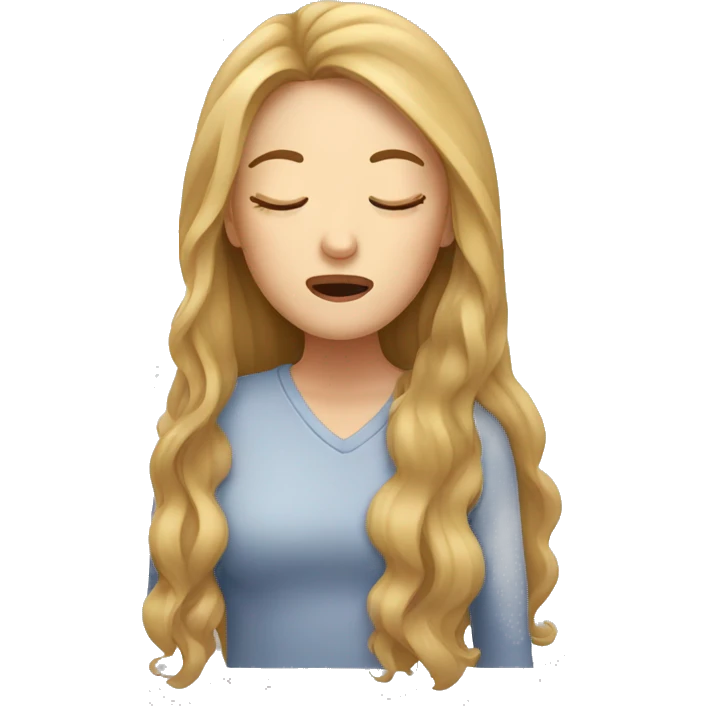 woman with long hair, snoring emoji