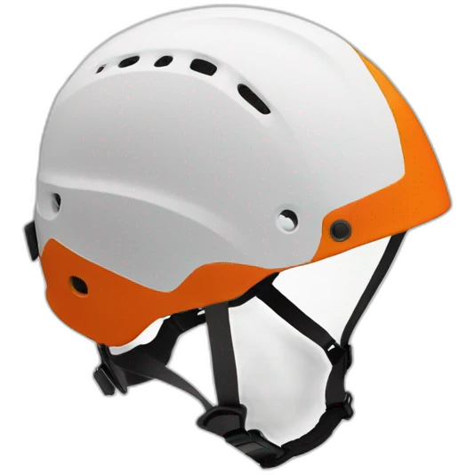 Climbing helmet white and orange emoji