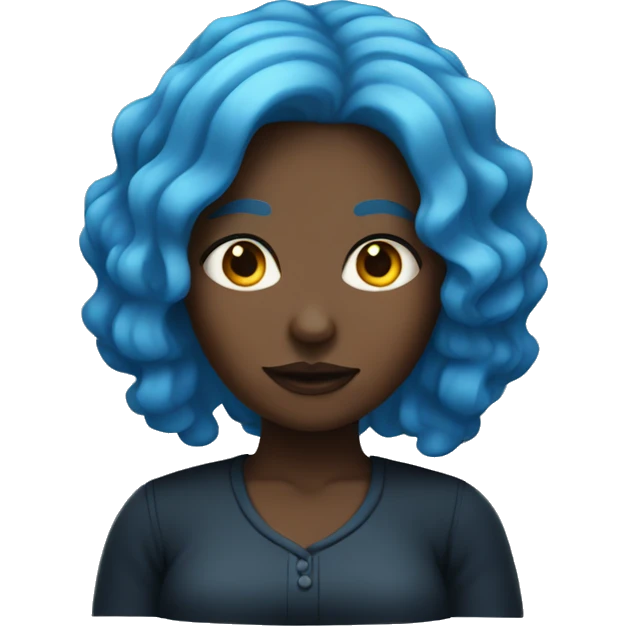 dark woman with blue hair  emoji