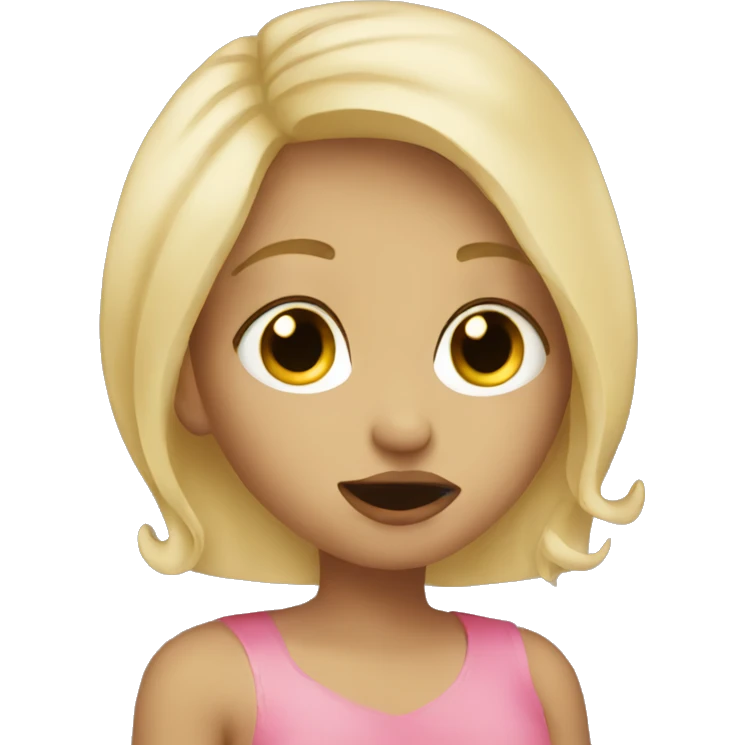 Blonde girl sending kiss emoji