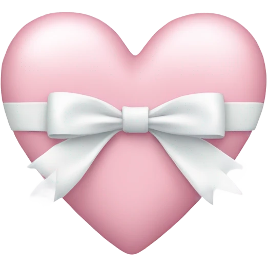 Pastel pink heart with white bow emoji