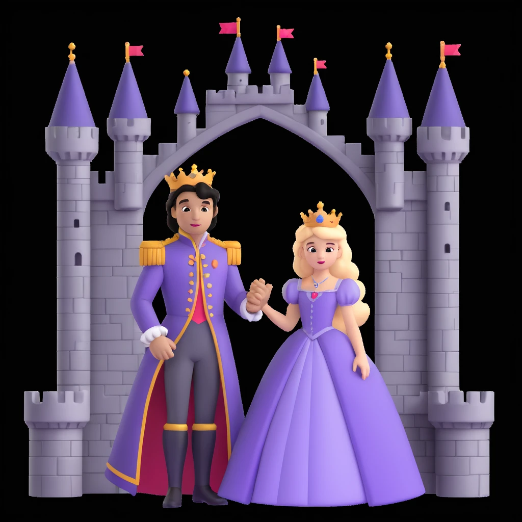 prince and princess disny dress close up photo in castle emoji