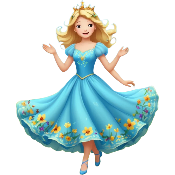 Mi princesa bailando vale entre las praderas más allá avanzando están las mariposas y el colibrí Más allá donde Cantan y danzan las mariposas y los colibrís resuenan los cantos del cielo (emmi), emoji