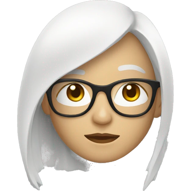 una persona blanca con lentes animada emoji