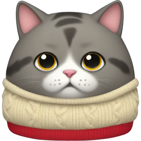 cute and fat cat in a sweater emoji