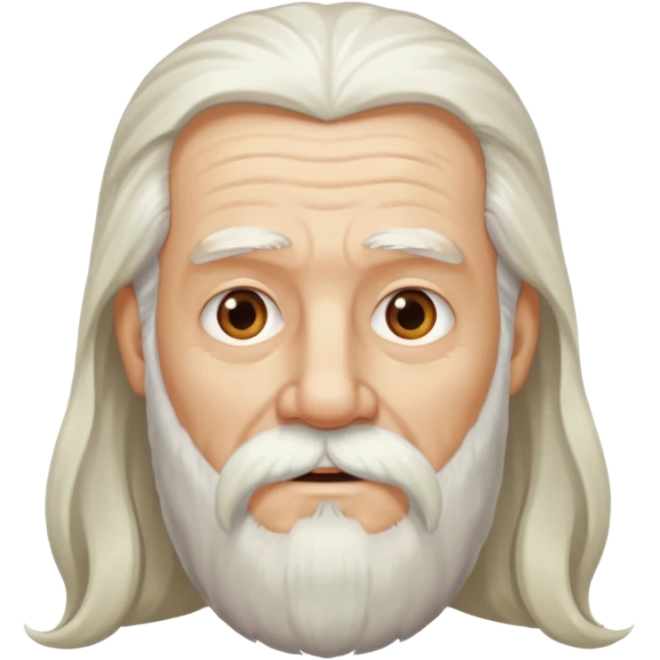 Old man with long white hair and long white beard emoji
