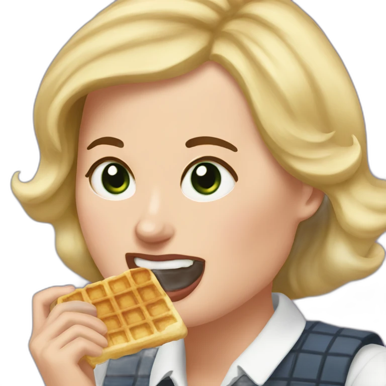 leslie knope eating waffle emoji