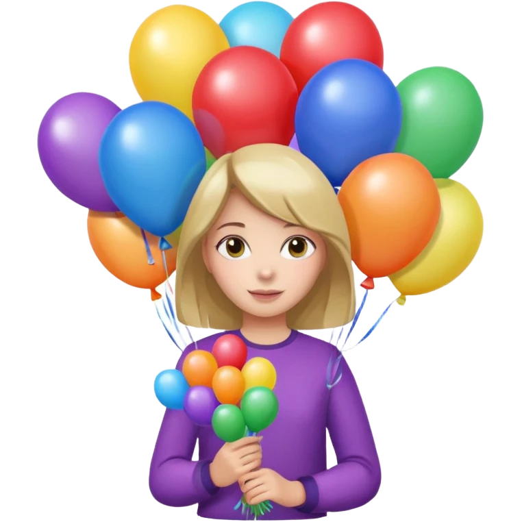 Girl with bouquet of balloons emoji