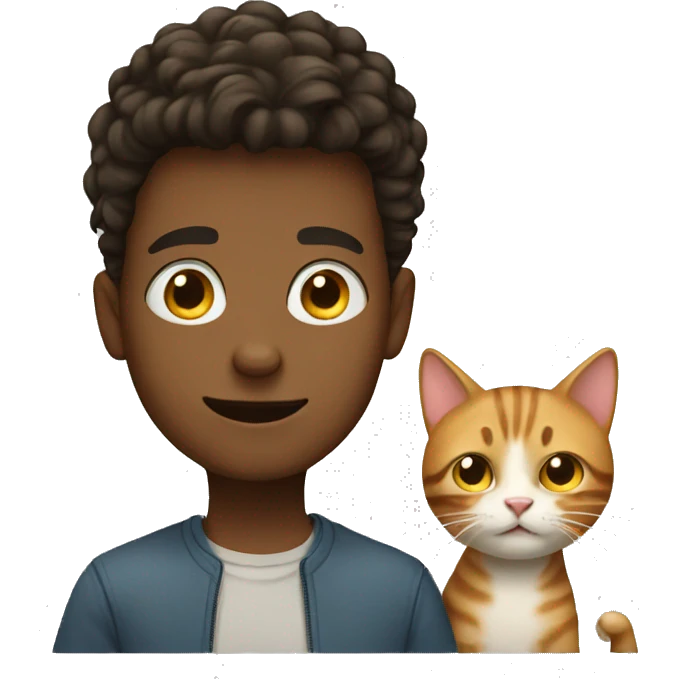 Boy with cat emoji