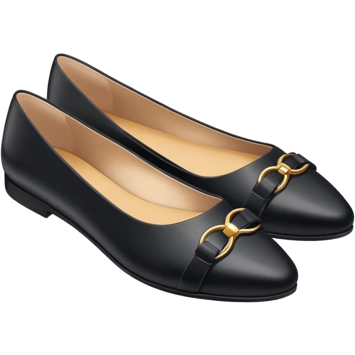 super realistic black dorsay flats emoji