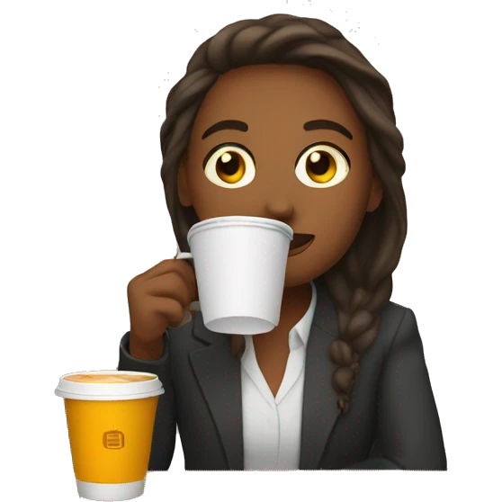 intern drinking a psl emoji