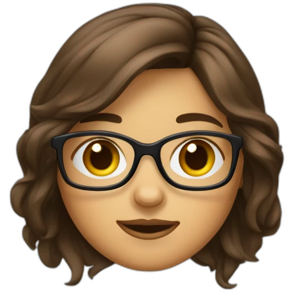 Fille a lunettes cheveux bruns au carré emoji