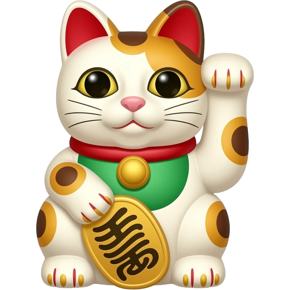 Flat toss style Maneki-neko emoji emoji