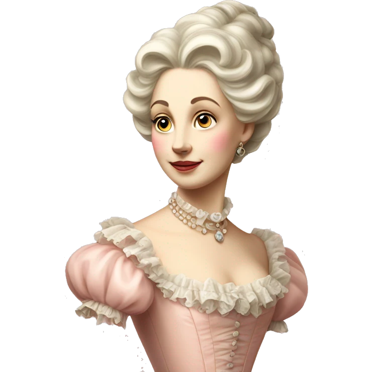 vintage rococo white woman in a light pink gown  emoji