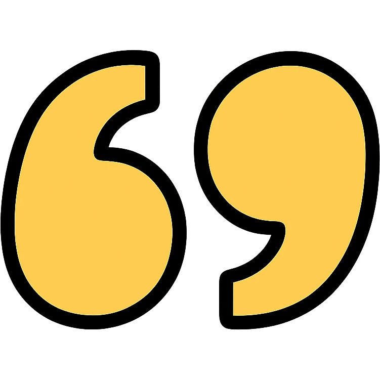 quotes icon in gold and black, outlined style emoji