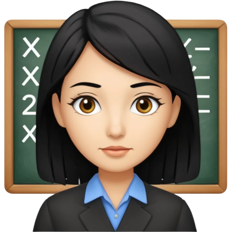 A good math teacher with black hair and beautiful eyes emoji