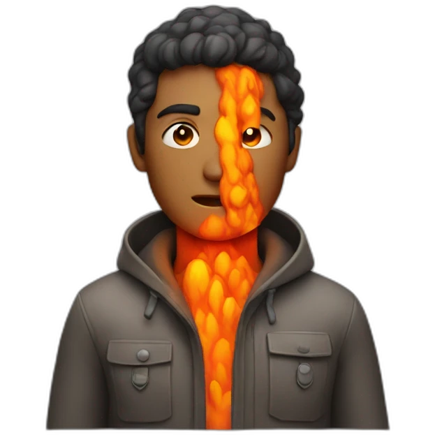 man in volcano emoji