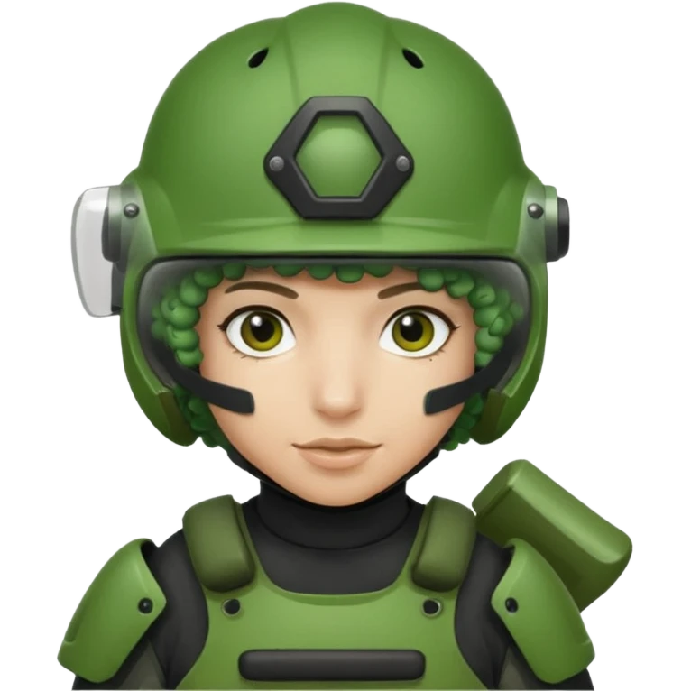 green curly haired painitball player with bi  emoji