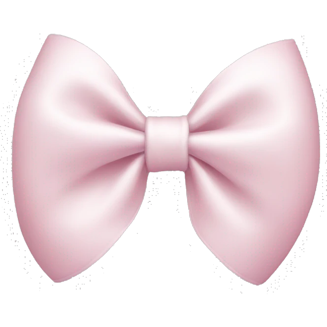 White bow wearing light pink bow emoji