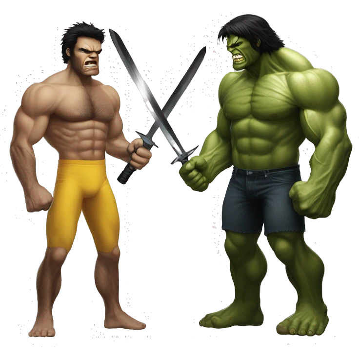 Large Hulk vs Wolverine Weapon X emoji