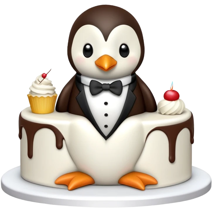 Penguin cake emoji