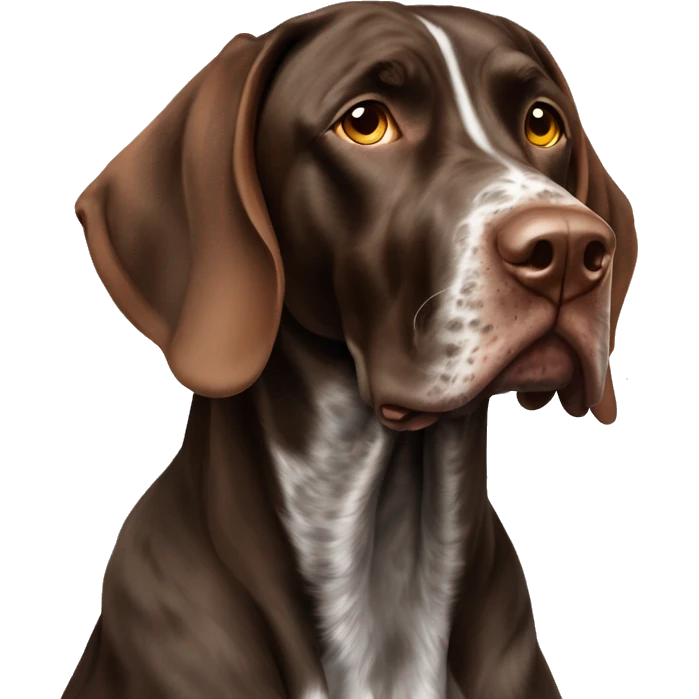 brown gsp dog French Pointer, dark brown roan with eyes, no white spots emoji
