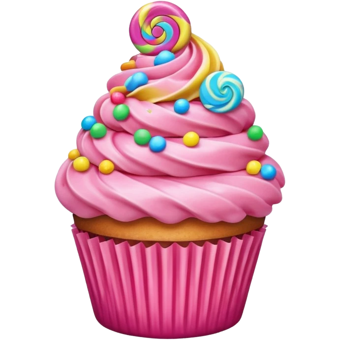 Cupcake with pink icing emoji