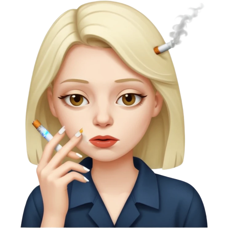 Hungover girl smoking a cigarette  emoji