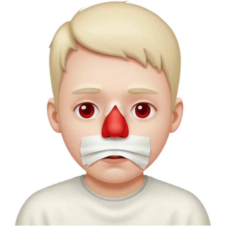 sick person with tissue on nose, fever and red nose. emoji